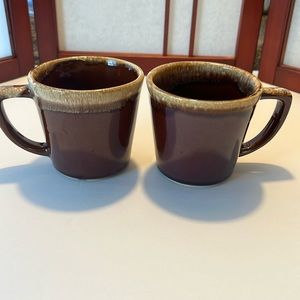 Vintage McCoy Brown Drip Glaze Coffee Mugs